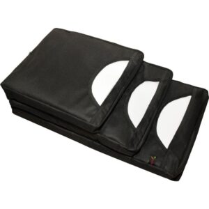 Porta Sacola P/Balcao 3 Bolsos Nylon Preta - Imagem 1