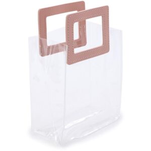 Sacola para Presente Lisa PVC Transp/Rosa 16,4X14,2X7,3C