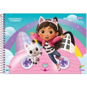 Caderno Desenho Univ Capa Dura a Casa Magica da Gabby 80FLS. - Imagem 2
