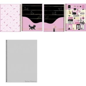 Caderno 01X1 Cp.dura Colegial Perrfect Cats 60FLS. 177X240MM - Imagem 2