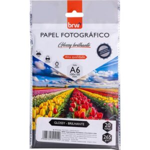 Papel Fotografico Inkjet A6 Glossy Brilhante 265G. - Imagem 1