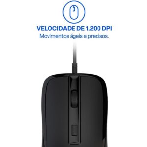 Mouse Optico USB 2400DPI 4OTOES Preto - Imagem 5