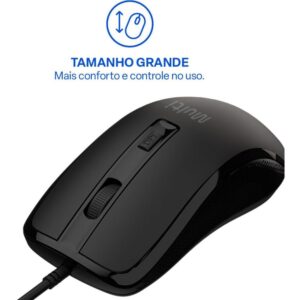 Mouse Optico USB 2400DPI 4OTOES Preto - Imagem 6