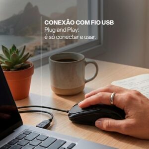 Mouse Optico USB 2400DPI 4OTOES Preto - Imagem 8