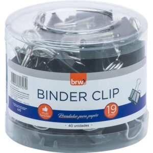 Prendedor de Papel Binder 19MM Preto - Imagem 1