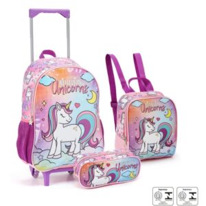 Mochila Infantil com Rodinha Sereia/Unicornio Lanc+est (S) - Imagem 2