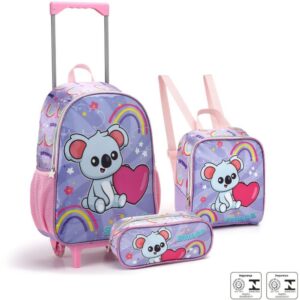 Mochila Infantil com Rodinha Bichinhos Fofos Lanc+est(s - Imagem 1