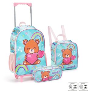 Mochila Infantil com Rodinha Bichinhos Fofos Lanc+est(s - Imagem 3
