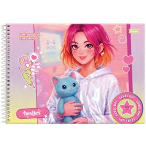 Caderno Desenho Univ Capa Dura Besties 80FLS. - Imagem 2