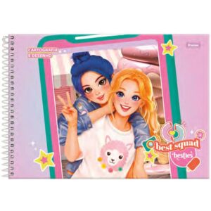 Caderno Desenho Univ Capa Dura Besties 80FLS. - Imagem 4