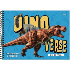 Caderno Desenho Univ Capa Dura Dinoverse 80FLS.