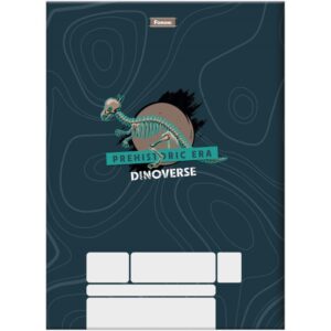 Caderno Brochura 1/4 Capa Dura Dinoverse 80FLS. - Imagem 6