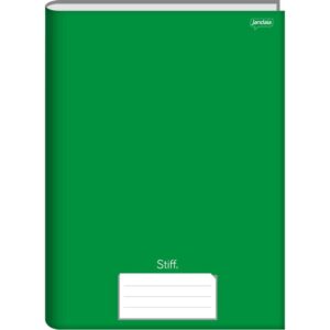 Caderno Brochura 1/4 Capa Dura Stiff 48FLS. Verde - Imagem 1