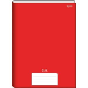 Caderno Brochura 1/4 Capa Dura Stiff 48FLS. Vermelho - Imagem 1