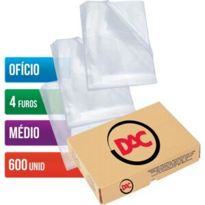 Envelope Plastico Oficio 4FUROS Medio 0,10MM - Imagem 1
