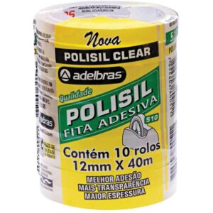 Fita Adesiva Polisil 12MMX40M.TRANSP.GR. - Imagem 1