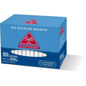 Giz Escolar Plastificado Branco 30CXSX50UN. - Imagem 1