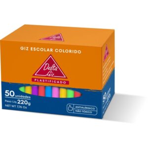 Giz Escolar Plastificado Color 30CXSX50UN. - Imagem 1