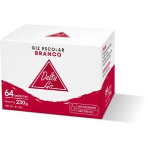 Giz Escolar Branco 40CAIXASX64PALITOS - Imagem 1