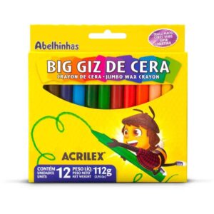 Giz de Cera Jumbo 12 Cores Big Giz 112G - Imagem 1