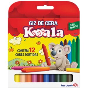 Giz de Cera Fino 12 Cores Koala - Imagem 1