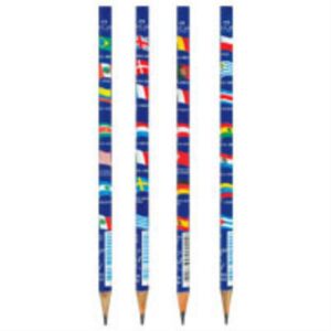 Lapis Preto Redondo Decorado Ecolapis Bandeira Fantasia - Imagem 1