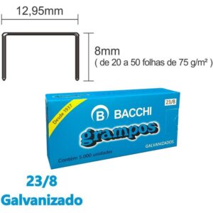 Grampo para Grampeador 23/8 Galvanizado 5000 Grampos - Imagem 1