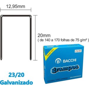 Grampo para Grampeador 23/20 Aco 1000 Grampos - Imagem 1