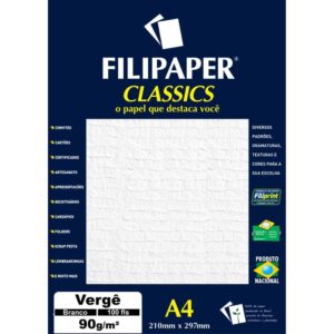 Papel A4 Verge Branco Classics 90G. - Imagem 1