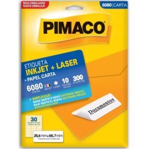 Etiqueta Carta 6080 10 Fls 25,4 X 66,7 Mm - Imagem 1
