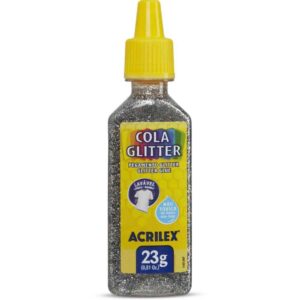 Cola com Glitter Tubo 23G. Prata - Imagem 1