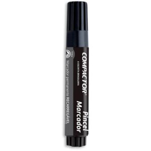 Pincel Marcador Permanente Recarregavel 4 e 8MM Preto - Imagem 1