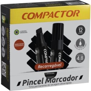 Pincel Marcador Permanente Recarregavel 4 e 8MM Preto - Imagem 3