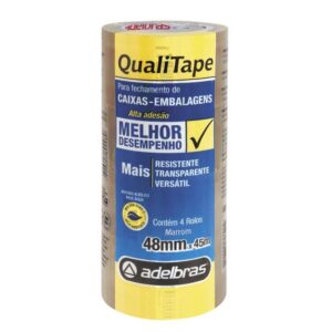Fita para Empacotamento Qualitape 48MMX45M. Marrom - Imagem 1