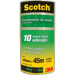 Fita para Empacotamento Scotch 5802 Transp. 45MMX45M. - Imagem 1