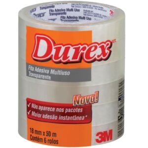Fita Adesiva Durex Transparente 18MMX50M. - Imagem 1
