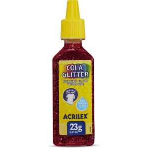 Cola com Glitter Tubo 23G. Vermelha - Imagem 1