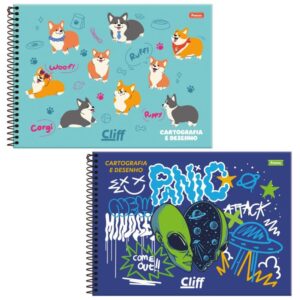 Caderno Desenho Univ Capa Dura Cliff Masc/Fem 80FLS. - Imagem 1