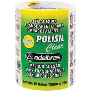 Fita Adesiva Polisil 12MMX50M.TRANSPARENTE - Imagem 1