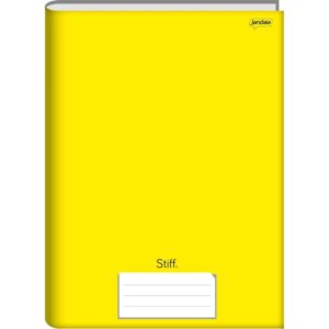 Caderno Brochura 1/4 Capa Dura Stiff 96FLS. Amarelo - Imagem 1