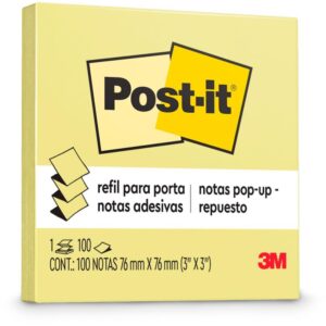 Bloco de Recado Post-It Pop Up Refil RR330 76X76 Amar. - Imagem 1