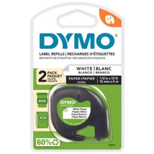 Fita para Rotulador Eletronico 12MMX4MTS Papel Preto/Branco - Imagem 3
