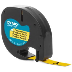 Fita para Rotulador Eletronico 12MMX4MTS Poliester Pto/Amarel - Imagem 1