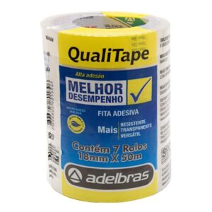 Fita para Empacotamento Qualitape 18MMX50M. Transparen - Imagem 1