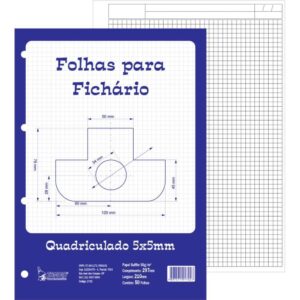 Bloco para Fichario Universit. Quadriculado Branco 5X5MM 50F. - Imagem 1