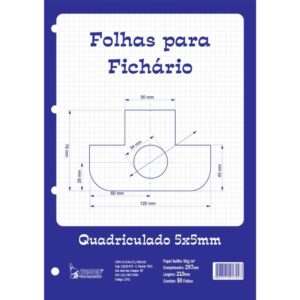 Bloco para Fichario Universit. Quadriculado Branco 5X5MM 50F. - Imagem 2
