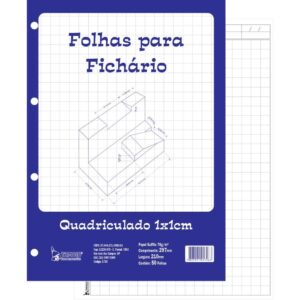 Bloco para Fichario Universit. Quadriculado Branco 1X1CM 50F. - Imagem 1