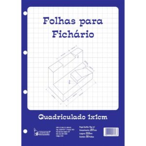 Bloco para Fichario Universit. Quadriculado Branco 1X1CM 50F. - Imagem 2