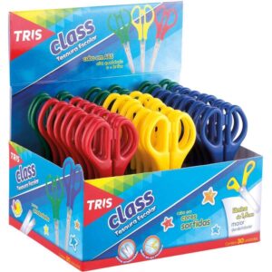 Tesoura Escolar Tris Class 13CM Colorida - Imagem 1