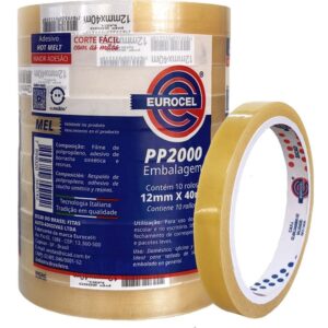 Fita Adesiva PP 2000 12MMX40M Transparente - Imagem 1